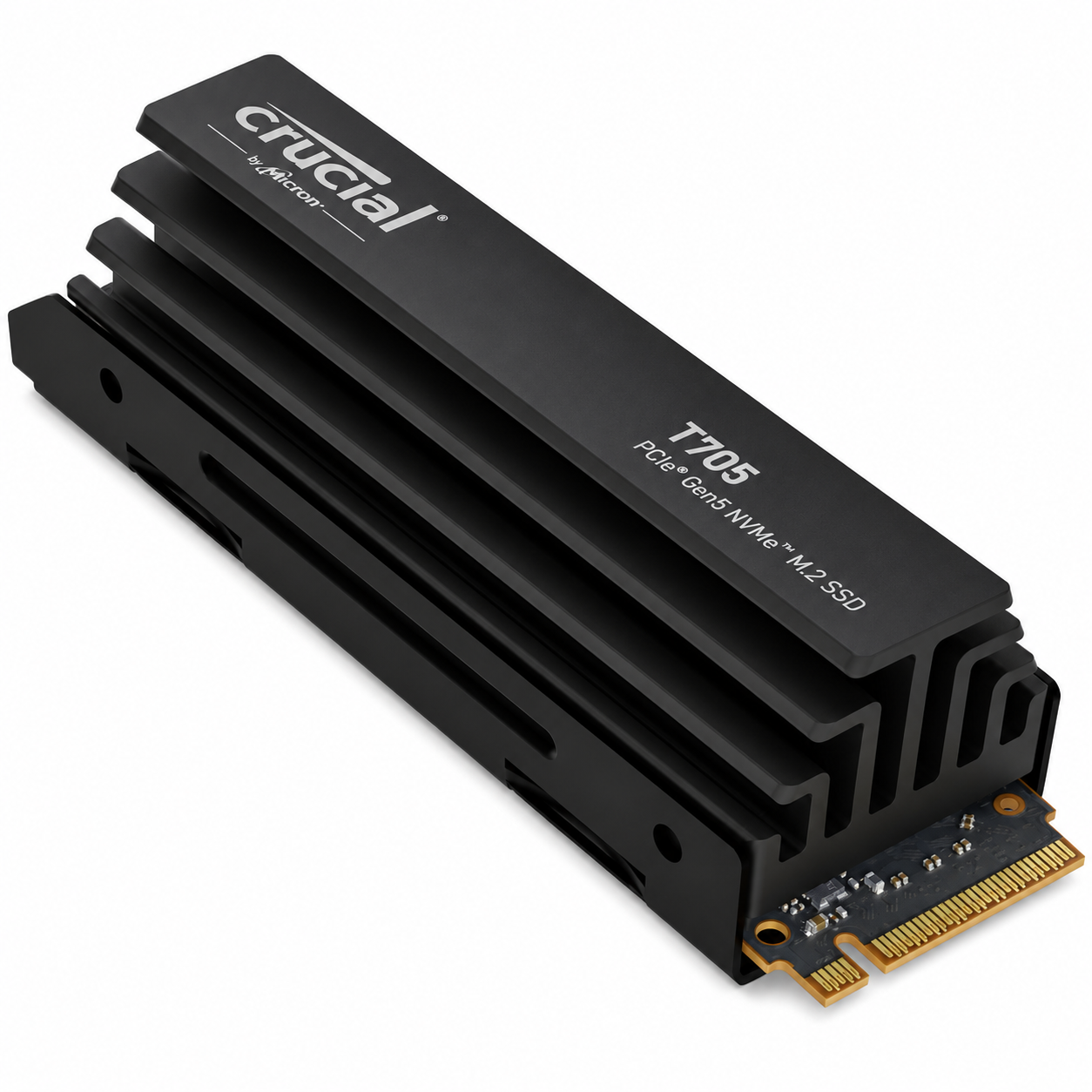 Crucial T705 4TB SSD PCIe Gen5 NVMe M.2 mit Premium-Kühlkörper, bis zu 14.100MB/s, Microsoft DirectStorage, PCIe 4.0 abwärtskompatibel, Interne Solid State Drive - CT4000T705SSD5