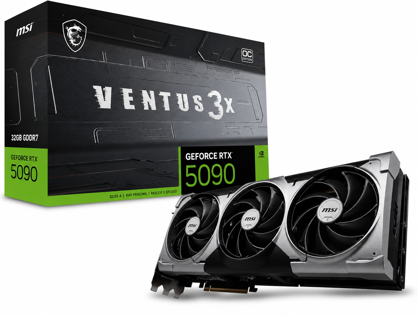 MSI GeForce RTX 5090 Ventus 3X OC 32GB GDDR7 (28Gbps/512-bit), PCIe 5X 8, Boost: 2437 MHz, HDMI 2.1b, DisplayPort 2.1b