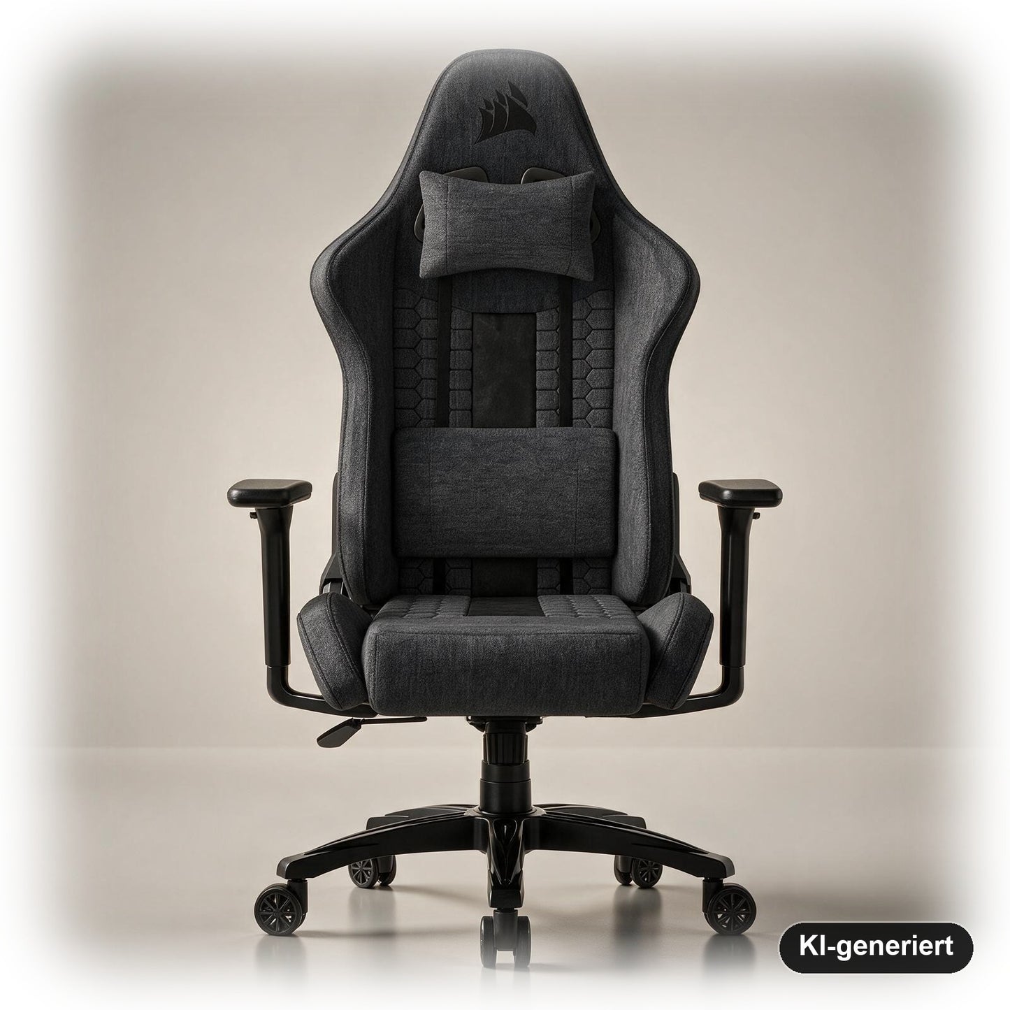 Corsair TC100 Relaxed Gaming-Stuhl mit Stoffbezug, Lendenkissen und Memory-Schaum-Nackenkissen, Grau/Schwarz