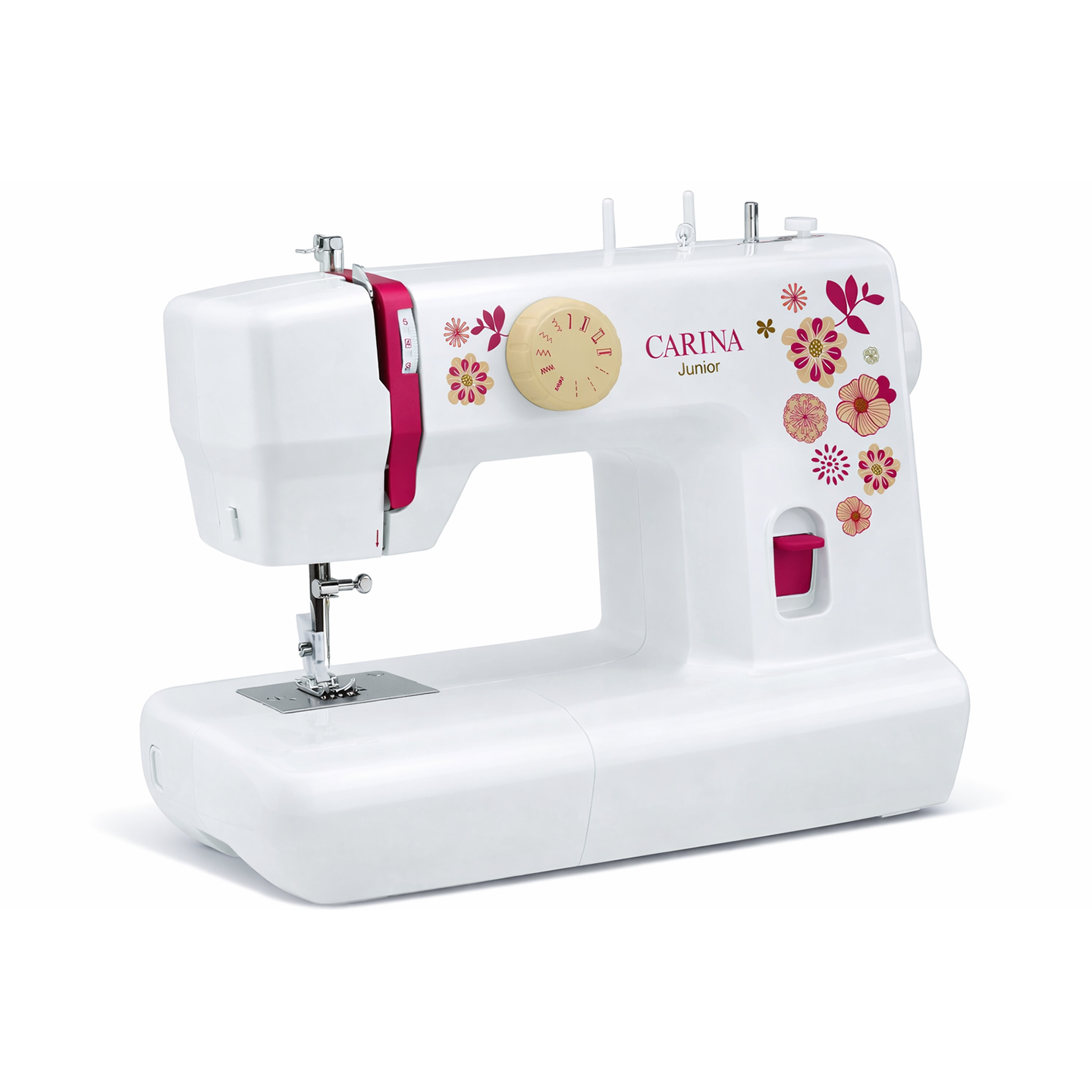 CARINA Nähmaschine Junior – Kinder-Nähmaschine mit 6 Stichprogrammen – Weiß