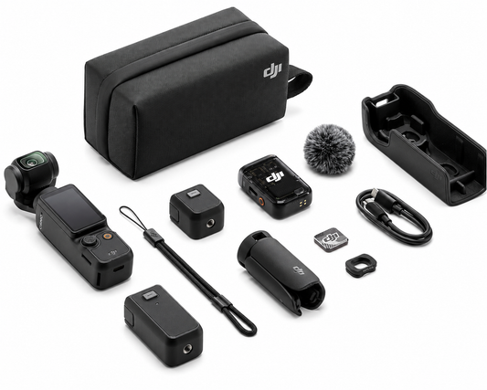 DJI Osmo Pocket 3 Kreativ Combo, vlog kamera 4K mit 1-Zoll-CMOS und 4K/120 fps Video, 3-Achsen-Stabilisierung, digital kamera, schnelles Scharfstellen, inkl. Mikrofon für klaren Ton, YouTube