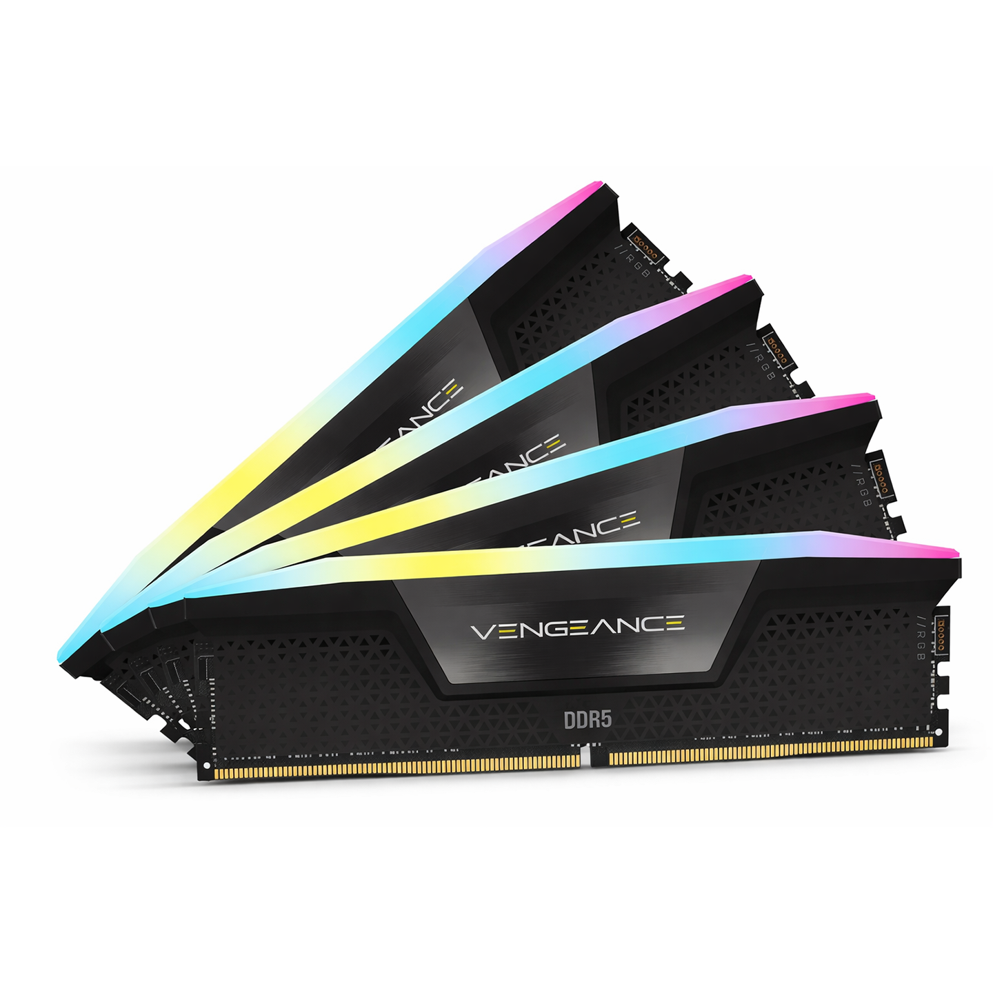 Corsair Vengeance RGB DDR5 RAM 64GB (4x16GB) 6400MHz CL32 Intel XMP iCUE Kompatibel Computer Speicher - Schwarz (CMH64GX5M4B6400C32)