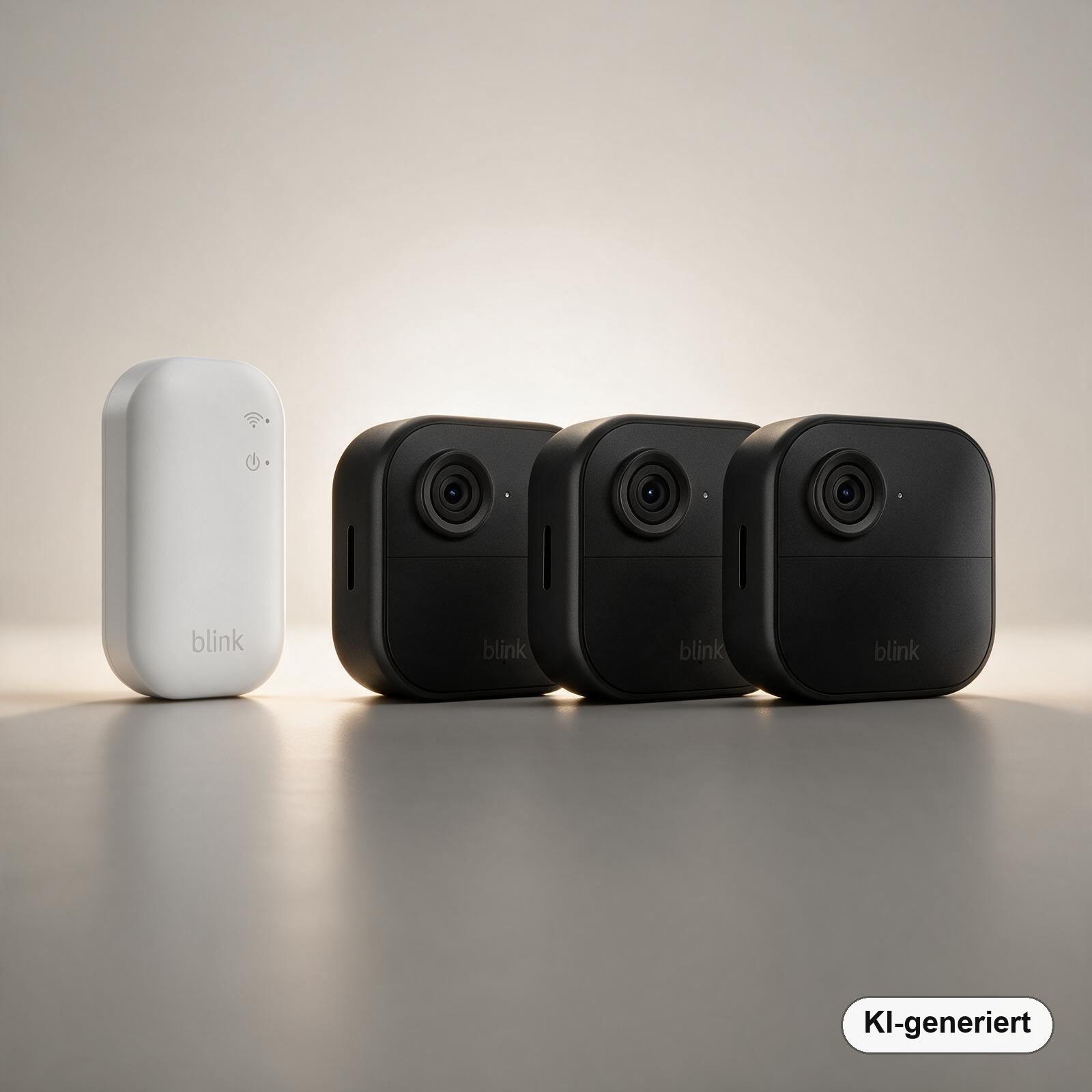 Blink Outdoor 4 Überwachungskamera-Set mit 3 Kameras und Sync Module Core, kabellos, Schwarz