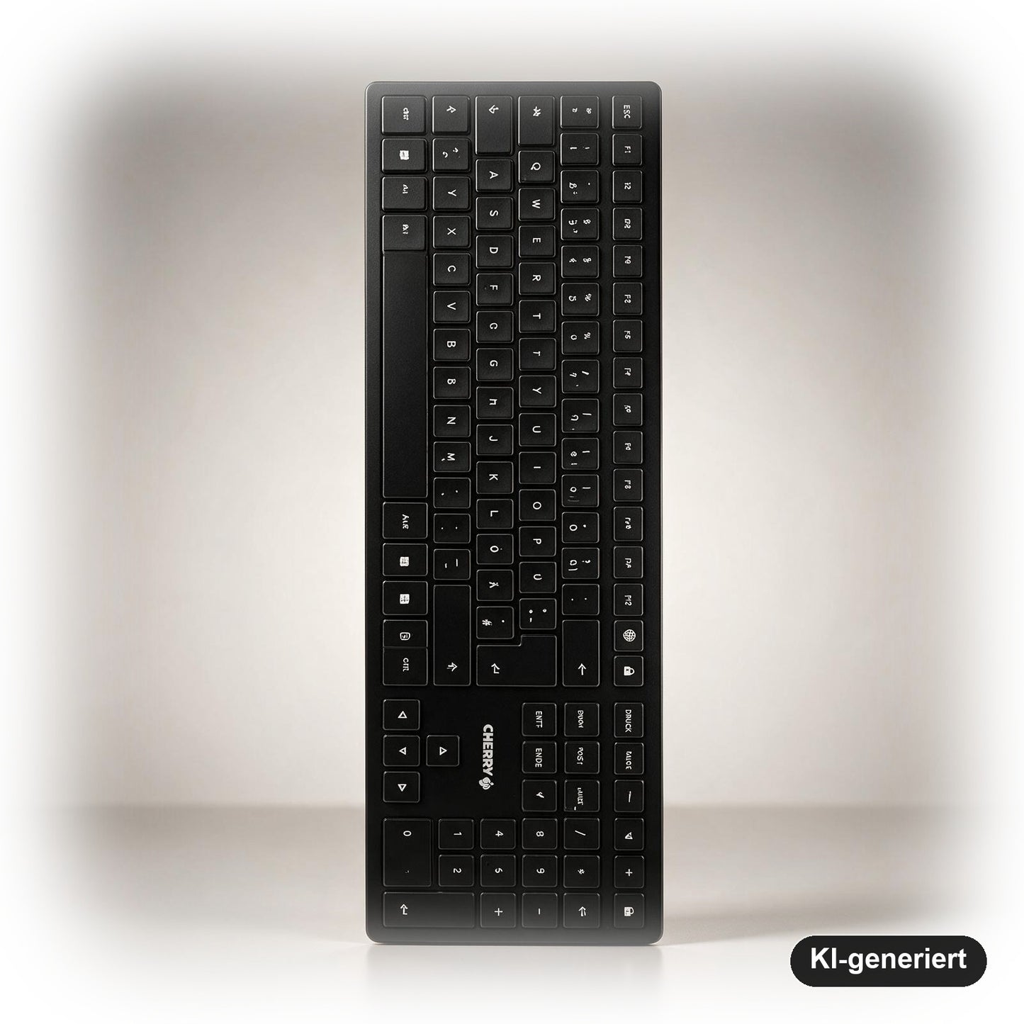 CHERRY KW 9100 SLIM Kabellose Tastatur QWERTZ Deutsch mit Bluetooth und 2,4-GHz-Funk, Schwarz/Silber
