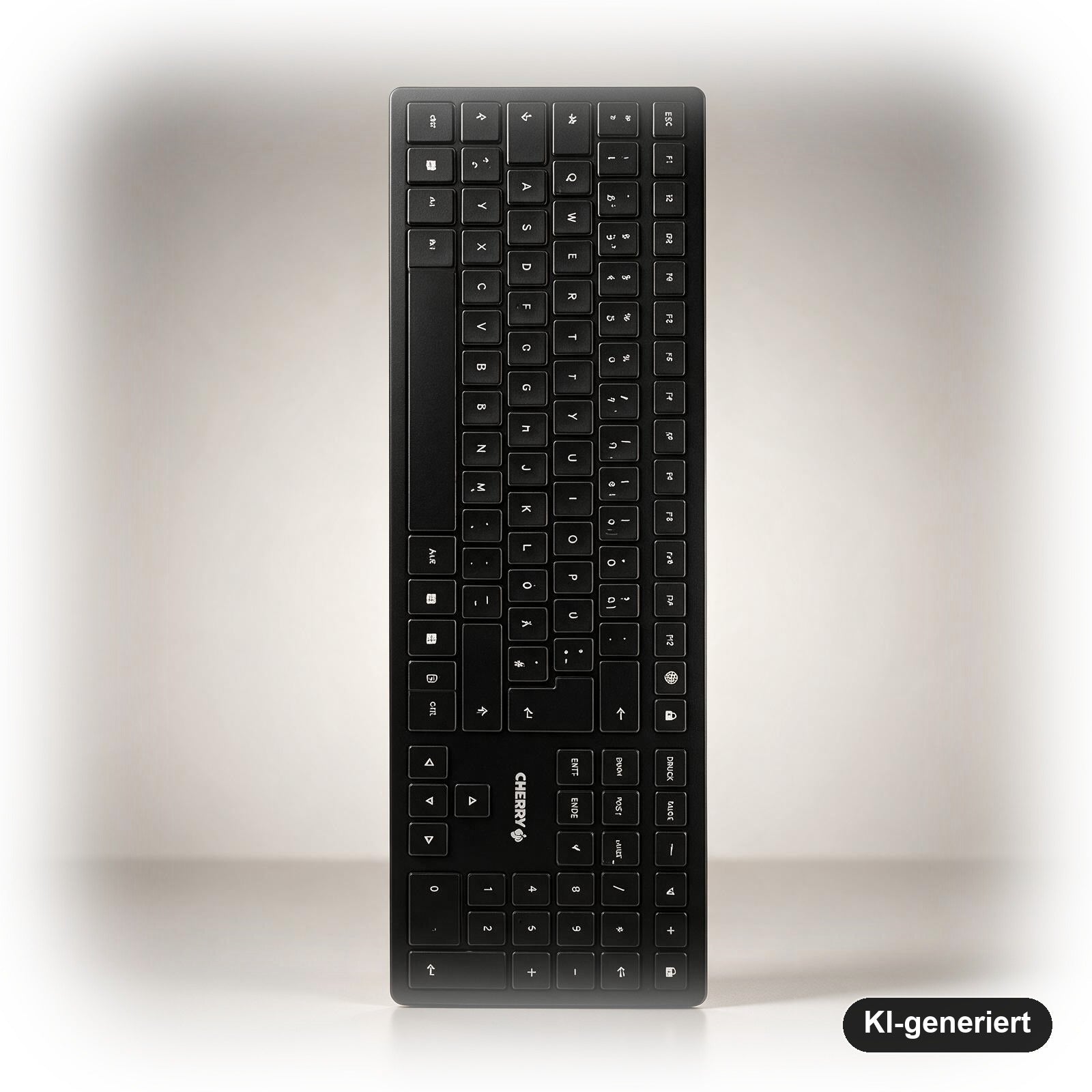 CHERRY KW 9100 SLIM Kabellose Tastatur QWERTZ Deutsch mit Bluetooth und 2,4-GHz-Funk, Schwarz/Silber