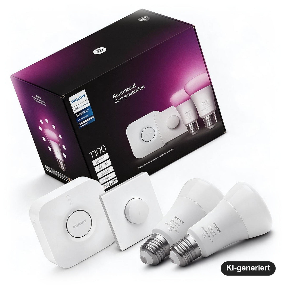 Philips Hue White & Color Ambiance Starter-Set E27: 2 LED-Lampen 1055 lm + Hue Bridge + Smart Button