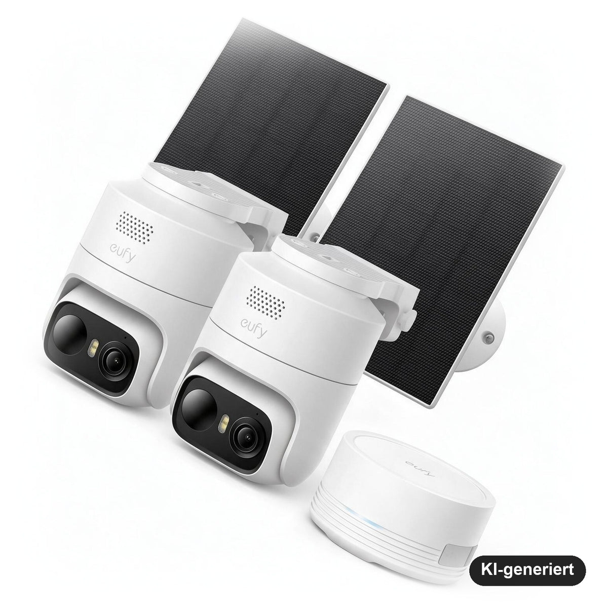 eufyCam C37 2-Kamera-Set mit HomeBase Mini, 2K Überwachungskamera Außen, Akku & Solar, 360° Schwenken/Neigen, Farbnachts