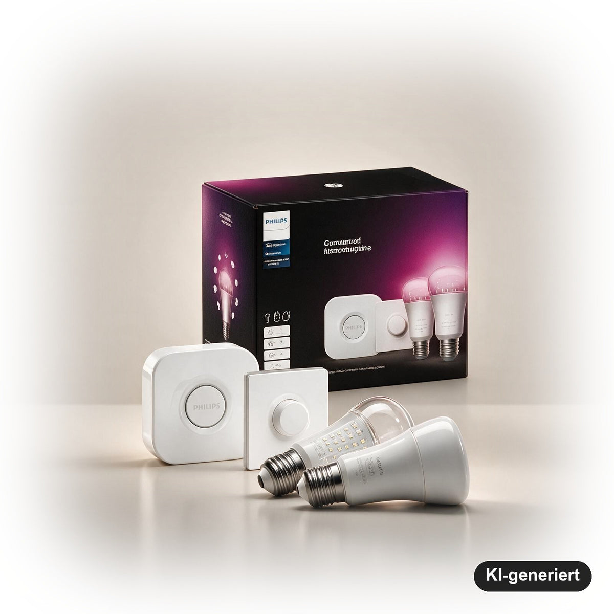 Philips Hue White & Color Ambiance Starter-Set E27: 2 LED-Lampen 1055 lm + Hue Bridge + Smart Button
