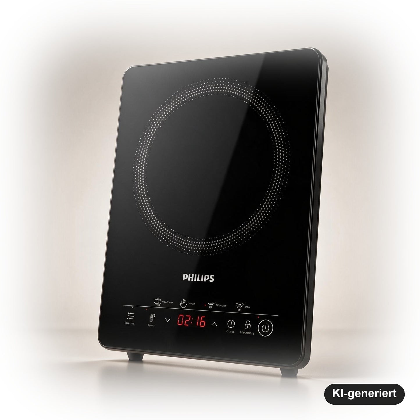 Philips Induktionskochfeld 3000 Serie tragbar mit 2000 W, 8 Heizstufen und 4 Kochprogrammen, Schwarz