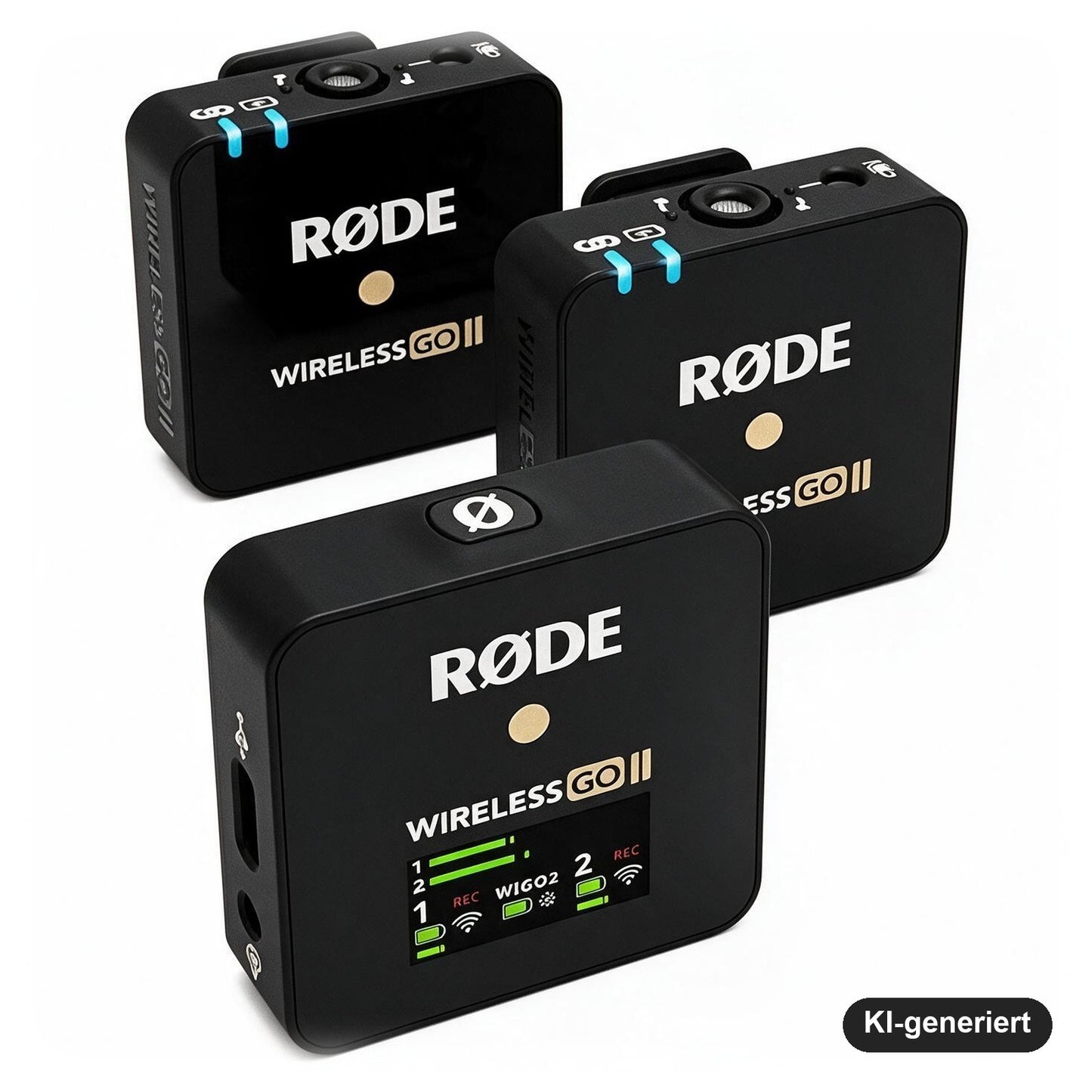 RØDE Wireless GO II Ultrakompaktes Kabelloses Zweikanal-Mikrofonsystem mit 2 Sendern und 200 m Reichweite, Schwarz