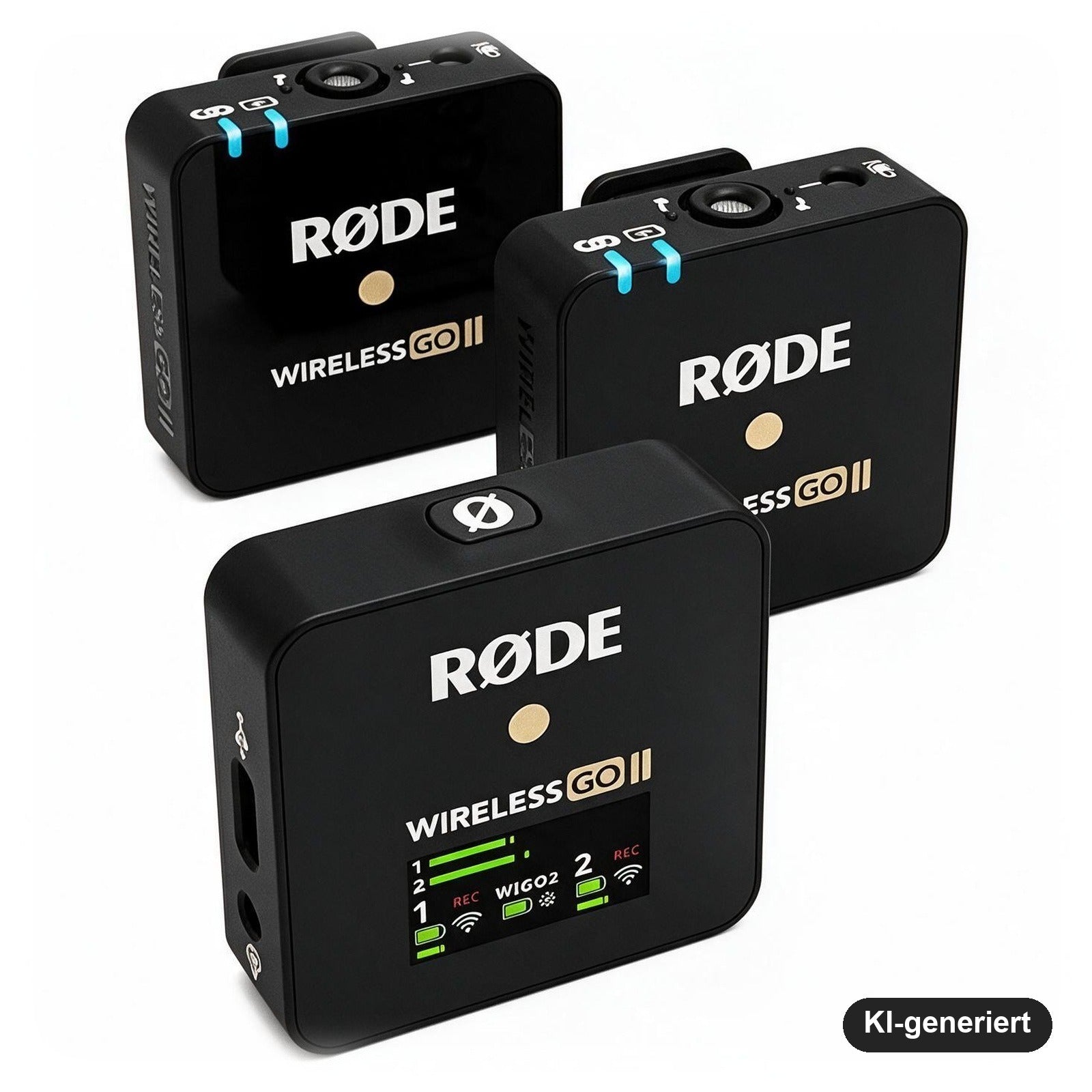 RØDE Wireless GO II Ultrakompaktes Kabelloses Zweikanal-Mikrofonsystem mit 2 Sendern und 200 m Reichweite, Schwarz