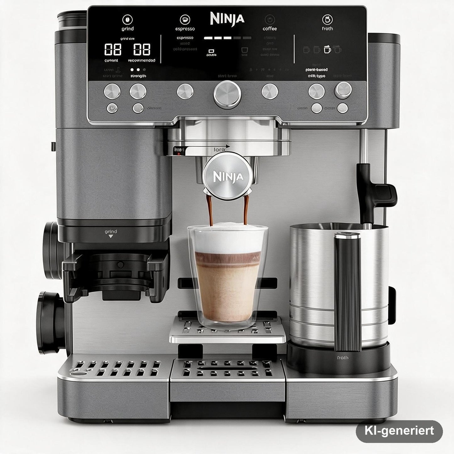 Ninja Luxe Café Premier 3-in-1 Kaffeemaschine für Espresso, Cold Brew und Filterkaffee mit Mahlwerk und Milchaufschäumer