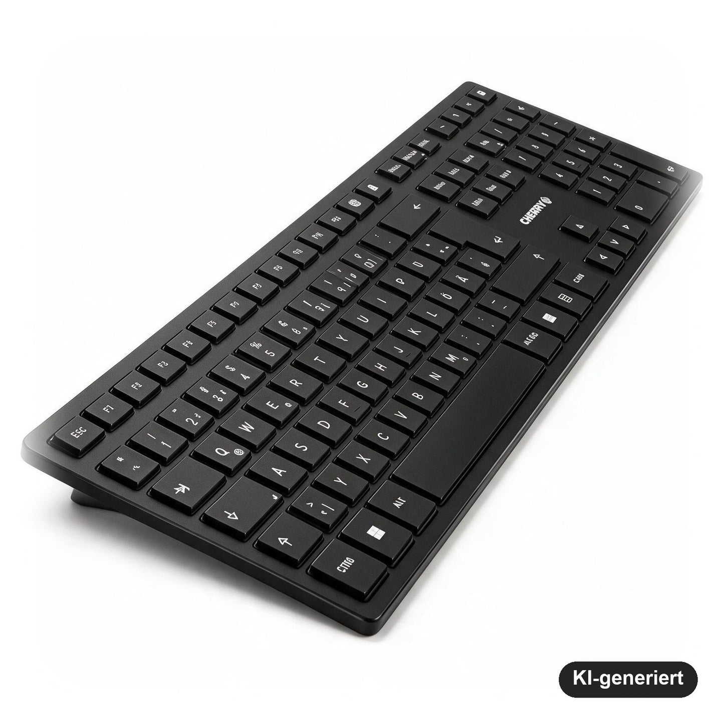 CHERRY KW 9100 SLIM Kabellose Tastatur QWERTZ Deutsch mit Bluetooth und 2,4-GHz-Funk, Schwarz/Silber