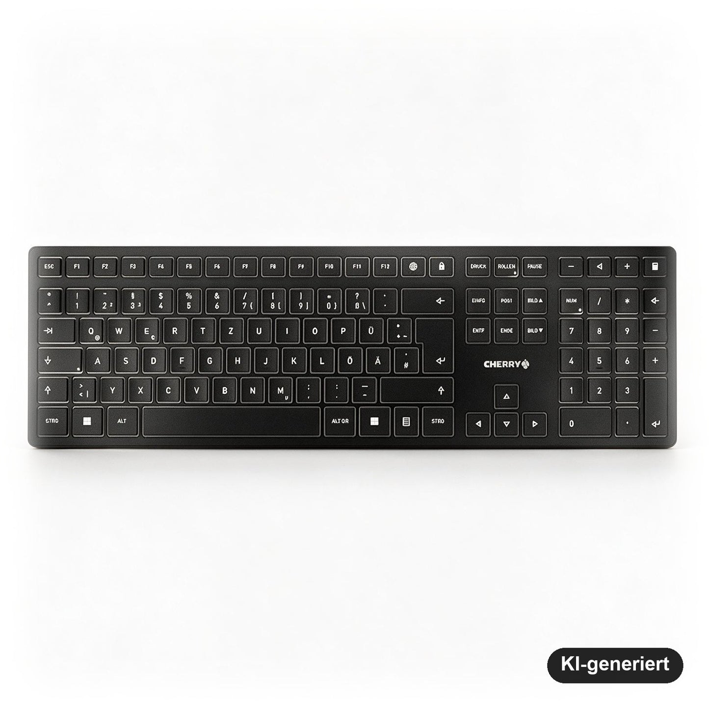 CHERRY KW 9100 SLIM Kabellose Tastatur QWERTZ Deutsch mit Bluetooth und 2,4-GHz-Funk, Schwarz/Silber
