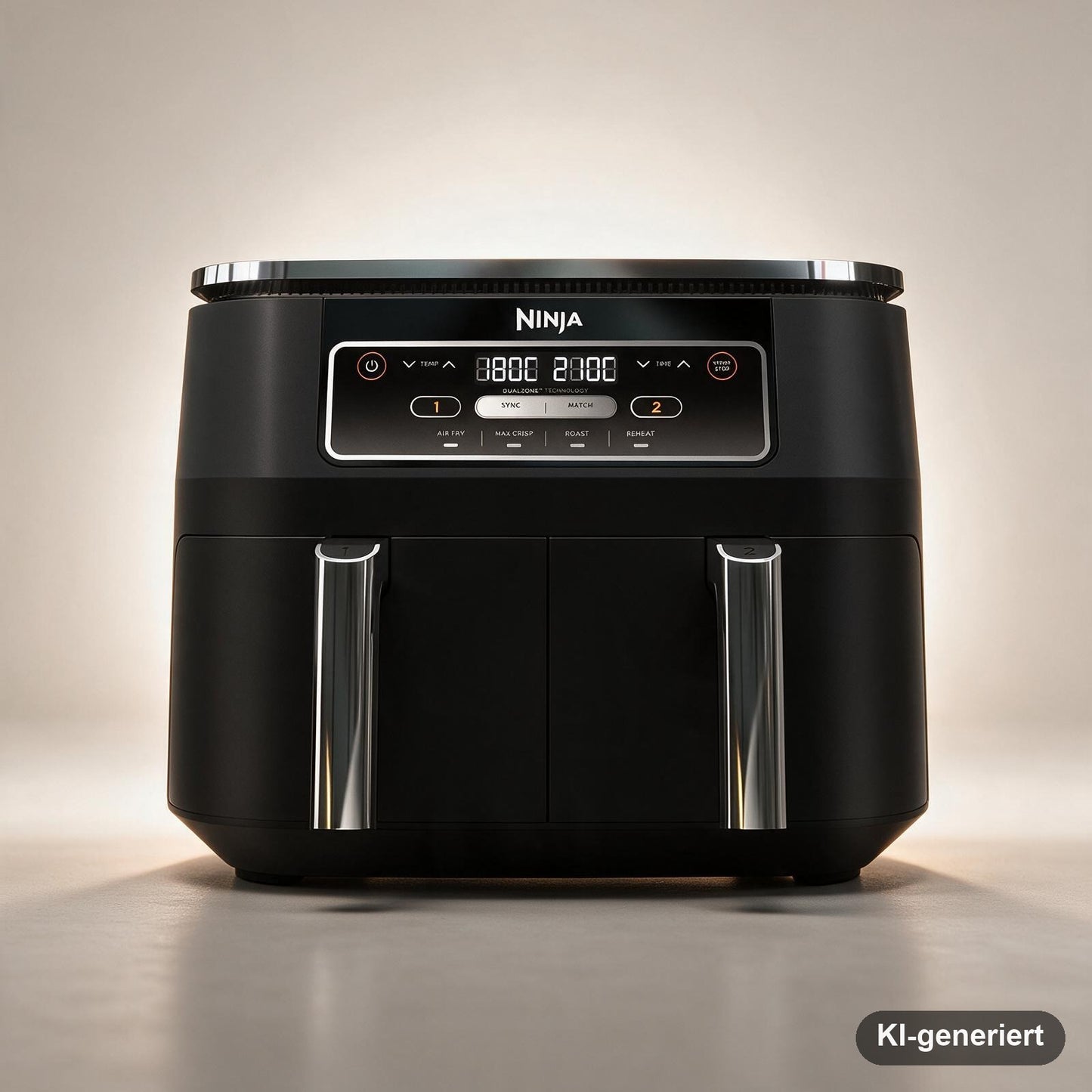 Ninja Foodi Dual Zone Heißluftfritteuse 7,6 l mit 2 Schubladen und 4 Funktionen, Schwarz
