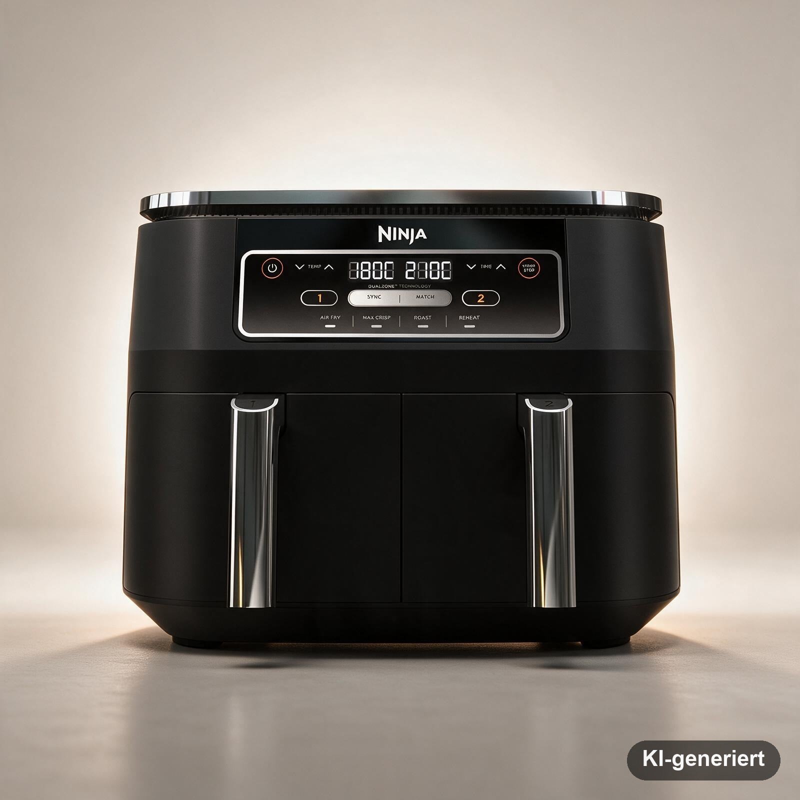 Ninja Foodi Dual Zone Heißluftfritteuse 7,6 l mit 2 Schubladen und 4 Funktionen, Schwarz
