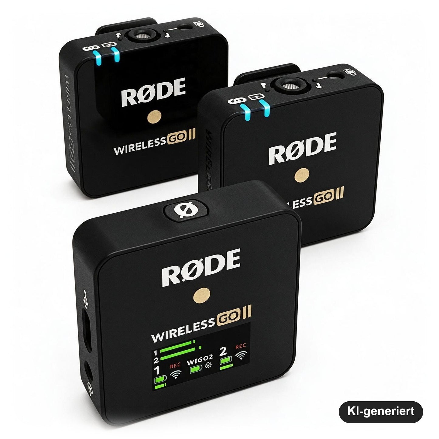 RØDE Wireless GO II Ultrakompaktes Kabelloses Zweikanal-Mikrofonsystem mit 2 Sendern und 200 m Reichweite, Schwarz