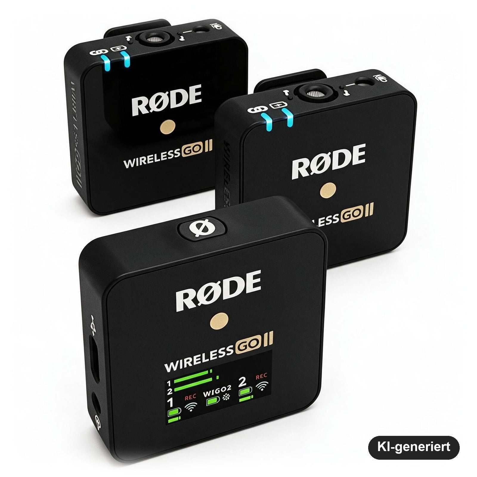 RØDE Wireless GO II Ultrakompaktes Kabelloses Zweikanal-Mikrofonsystem mit 2 Sendern und 200 m Reichweite, Schwarz