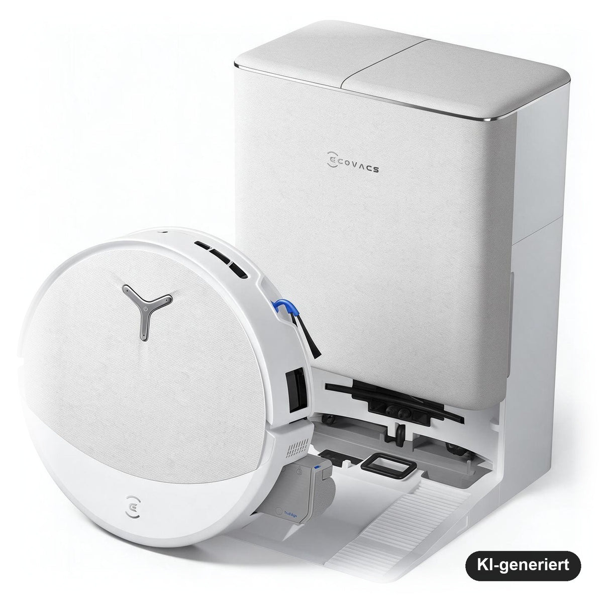 ECOVACS DEEBOT T90 PRO OMNI Saug- und Wischroboter mit OMNI-Station, 30.000 Pa, OZMO ROLLER 3.0, Weiß
