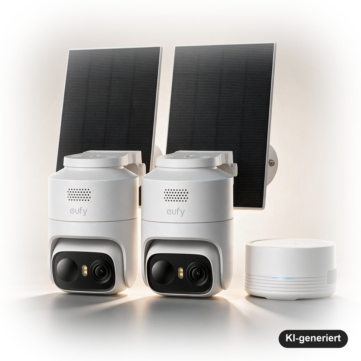 eufyCam C37 2-Kamera-Set mit HomeBase Mini, 2K Überwachungskamera Außen, Akku & Solar, 360° Schwenken/Neigen, Farbnachts