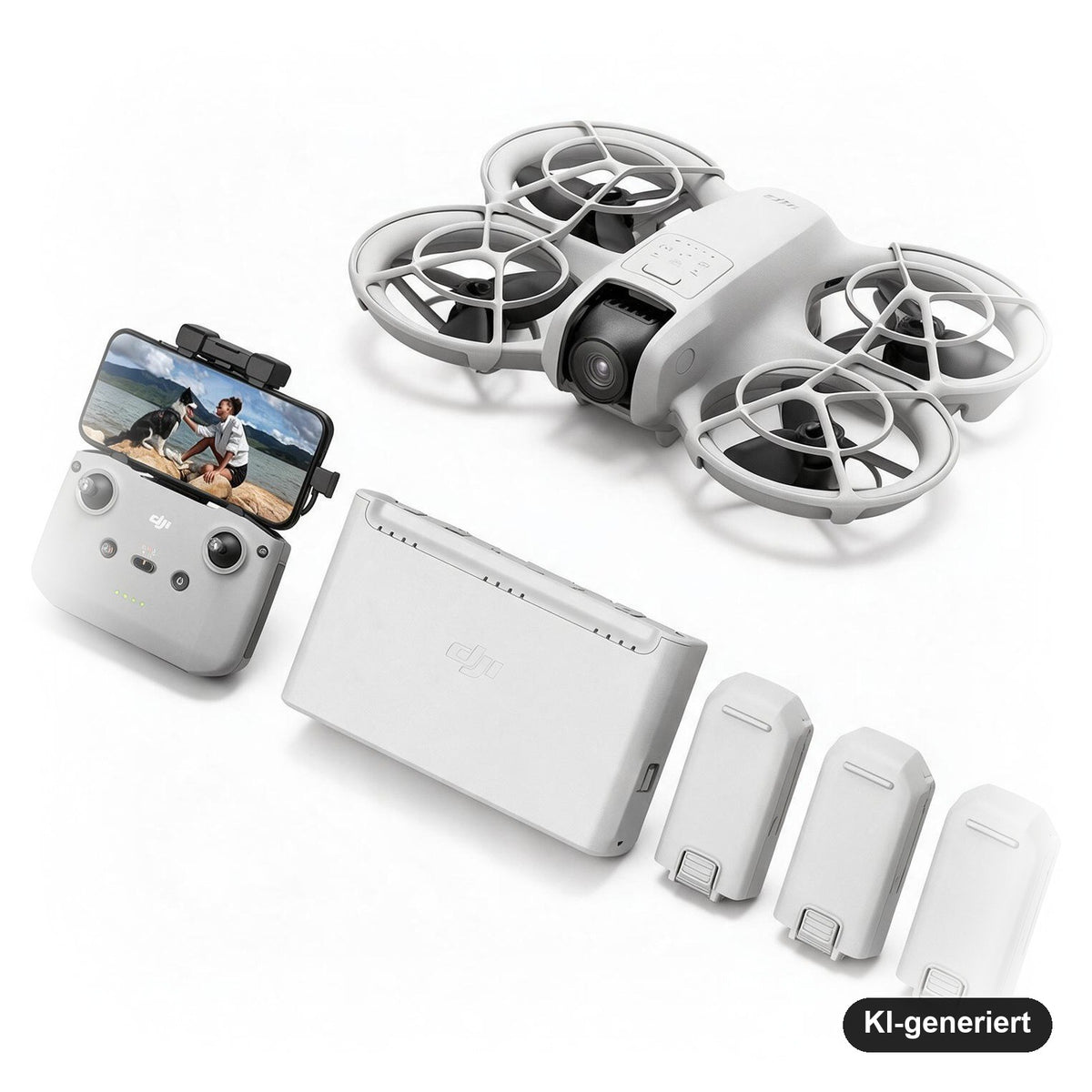 DJI Neo Fly More Combo Mini-Drohne mit 4K-Kamera, RC-N3 Fernsteuerung und 3 Akkus