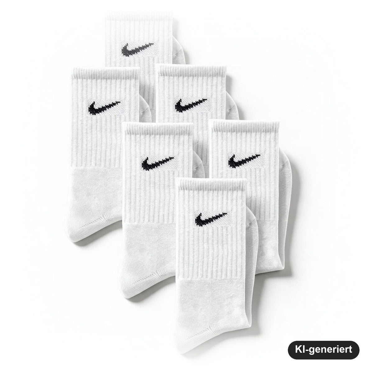 Nike Everyday Cushioned Crew Socken 6 Paar White/Black Größe L (42-46)