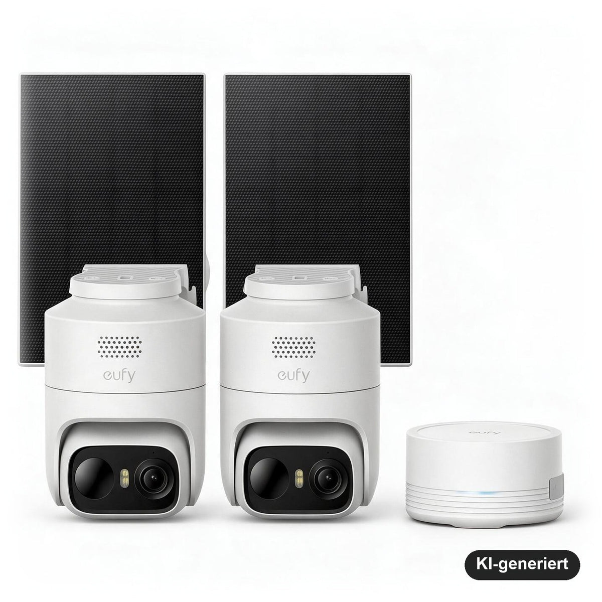 eufyCam C37 2-Kamera-Set mit HomeBase Mini, 2K Überwachungskamera Außen, Akku & Solar, 360° Schwenken/Neigen, Farbnachts