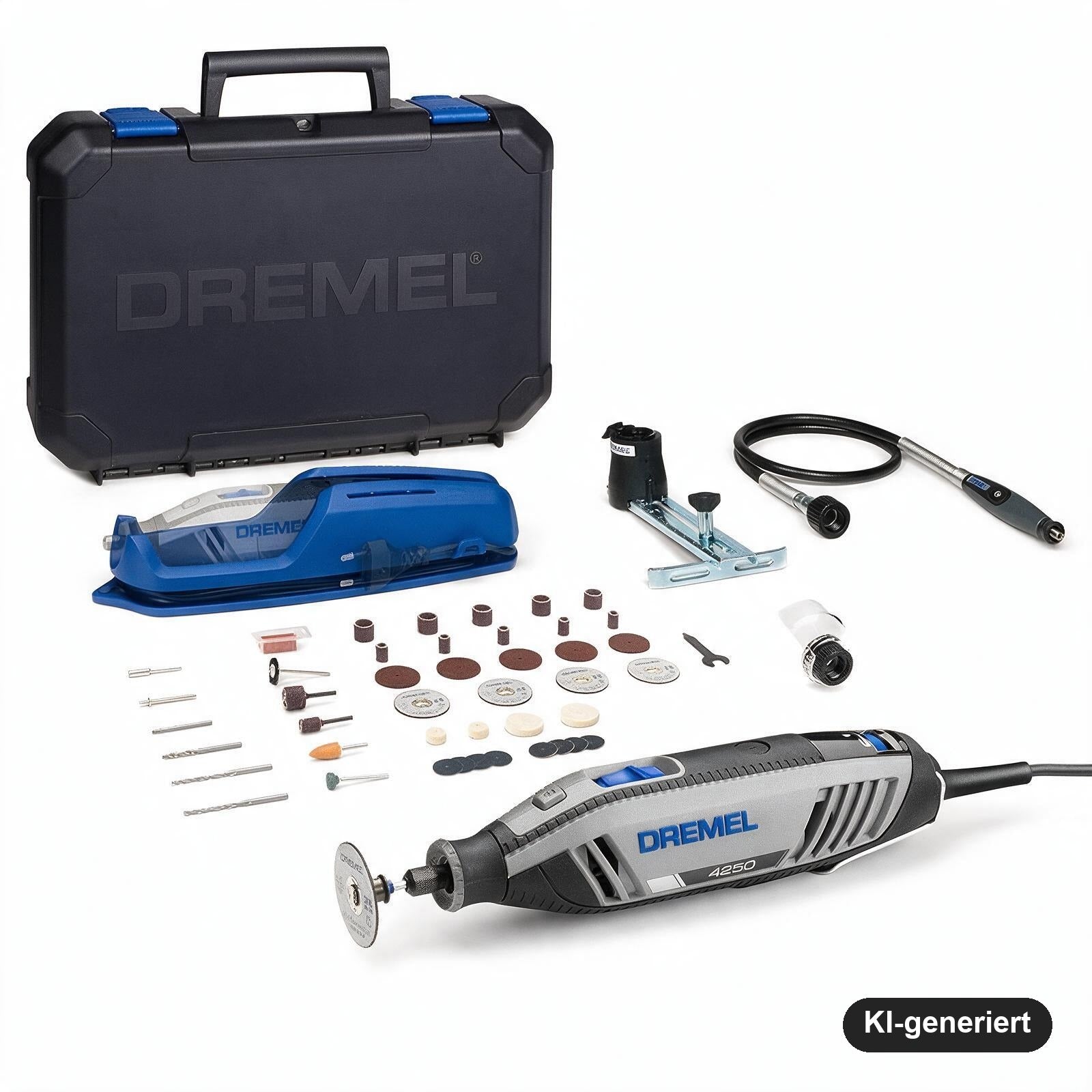 Dremel 4250 Multifunktionswerkzeug 175 W Set mit 3 Vorsatzgeräten und 45 Zubehören