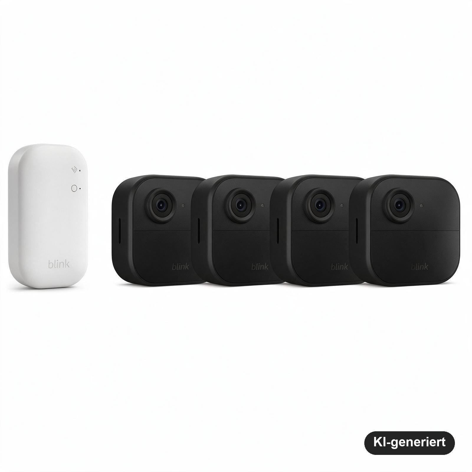 Blink Outdoor 4 Überwachungskamera-Set mit 4 Kameras und Sync Module Core, kabellos, Schwarz