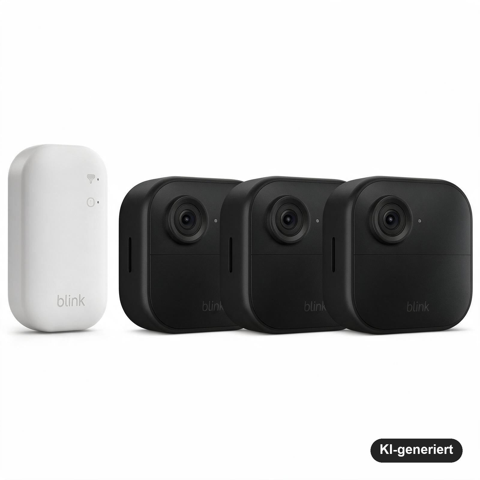 Blink Outdoor 4 Überwachungskamera-Set mit 3 Kameras und Sync Module Core, kabellos, Schwarz