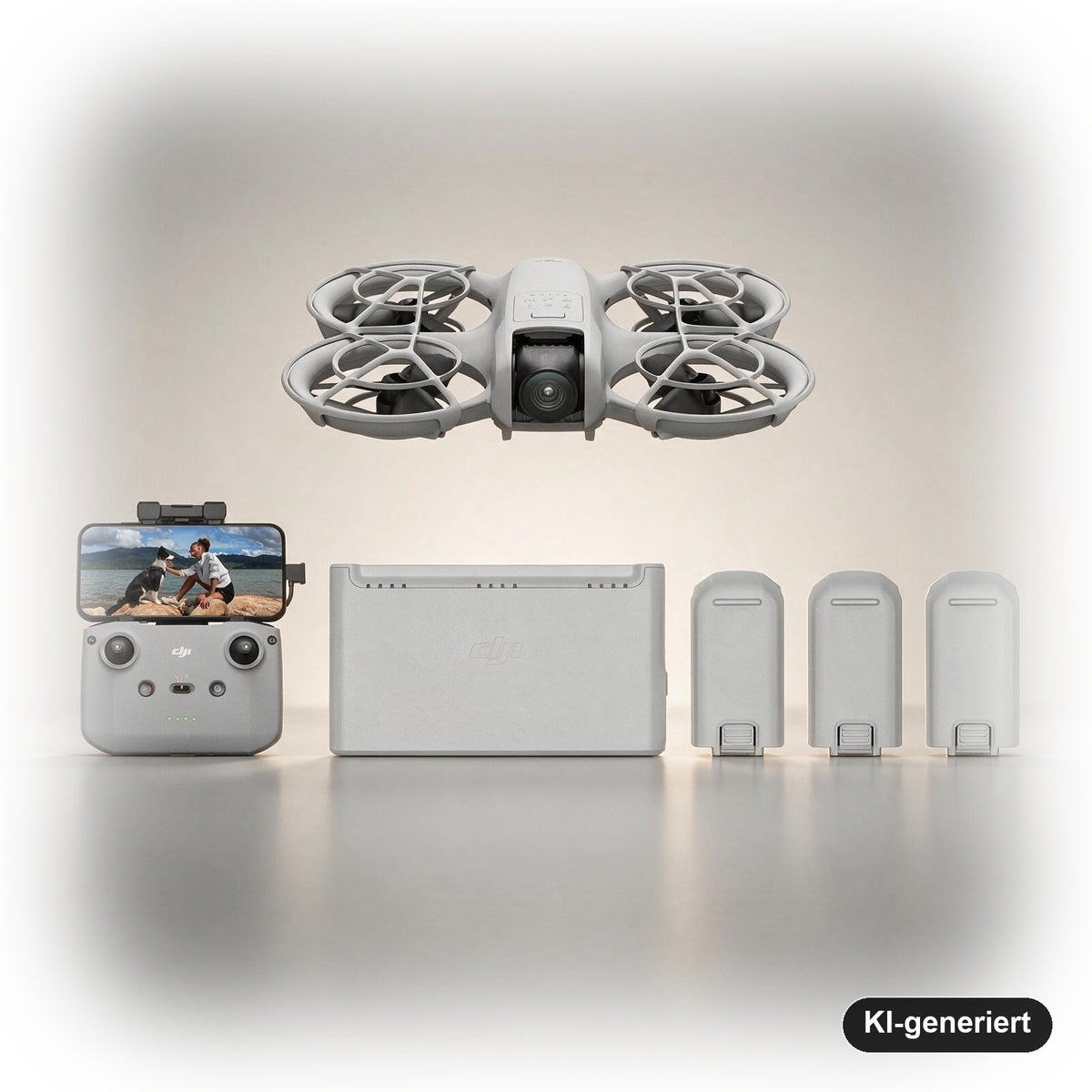 DJI Neo Fly More Combo Mini-Drohne mit 4K-Kamera, RC-N3 Fernsteuerung und 3 Akkus