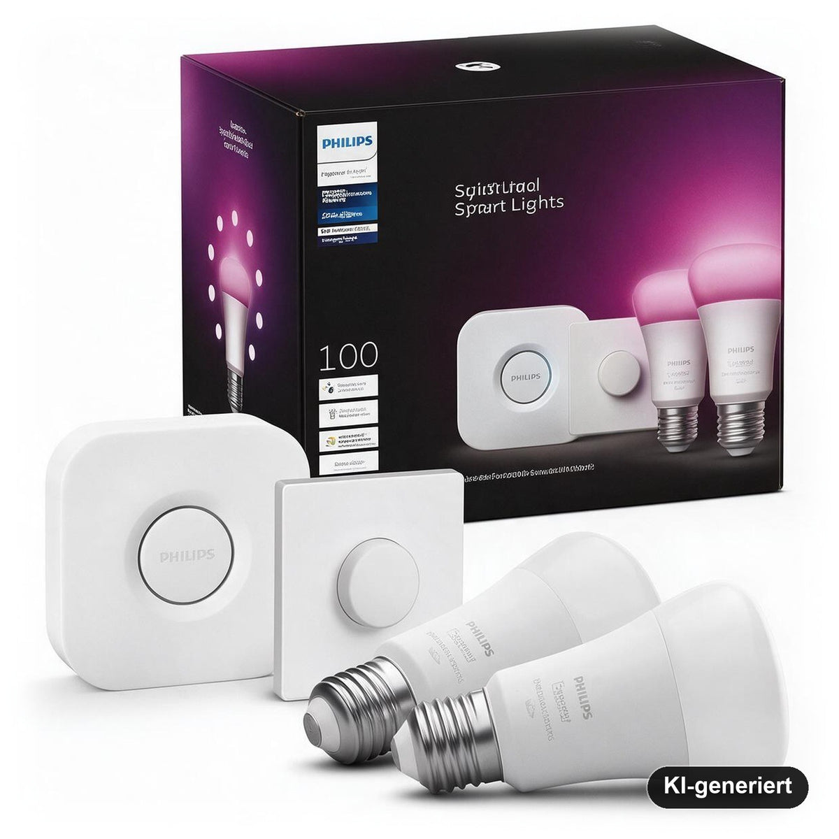 Philips Hue White & Color Ambiance Starter-Set E27: 2 LED-Lampen 1055 lm + Hue Bridge + Smart Button