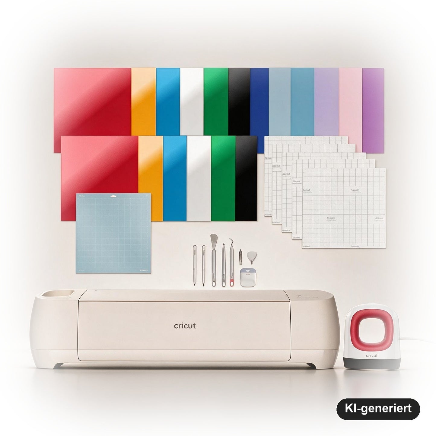 Cricut Explore 4 Schneideplotter Essentials Plus Bundle mit Materialien und EasyPress Mini, Weiß