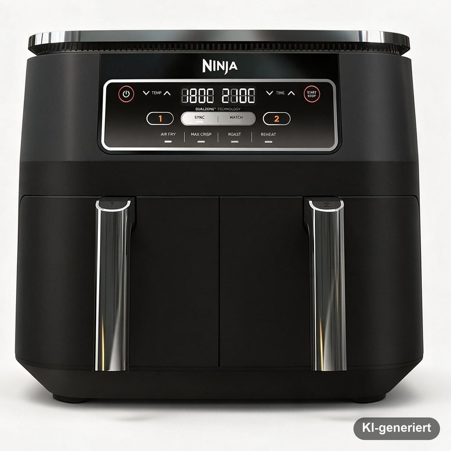 Ninja Foodi Dual Zone Heißluftfritteuse 7,6 l mit 2 Schubladen und 4 Funktionen, Schwarz