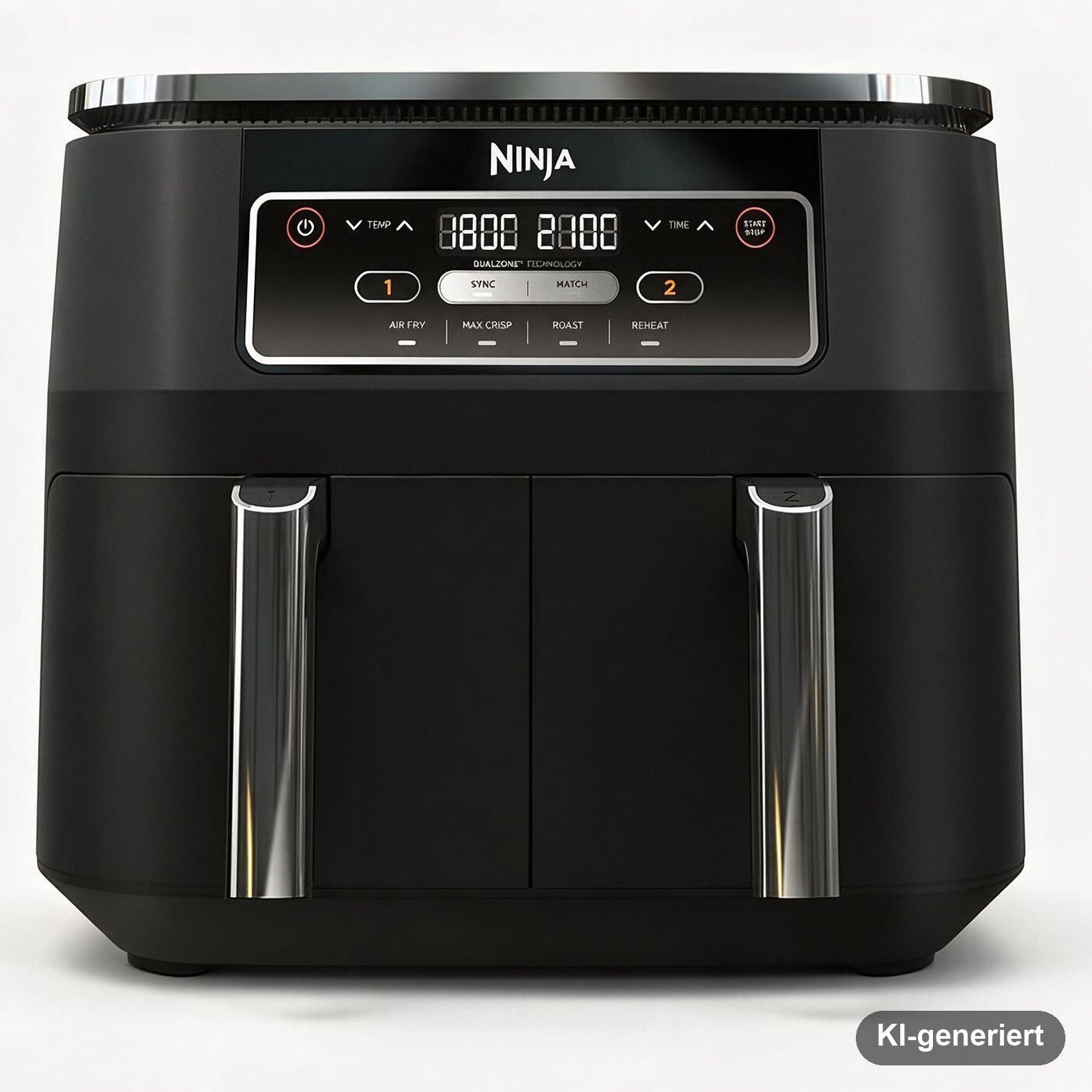 Ninja Foodi Dual Zone Heißluftfritteuse 7,6 l mit 2 Schubladen und 4 Funktionen, Schwarz